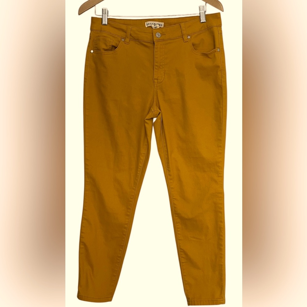 Artisan NY Mustard Yellow Tapered Jeans Pants Retro Fall Boho Academic sz 12